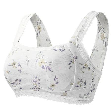 Fsqjgq Sports Bras for Women Underwear Bracelets for Women Floral Lace Nursing Bras Workout Bras Small Underwear French Style Steel Ring Triangle Cup Bra Girl Bra Adjustable Comfortable Gather