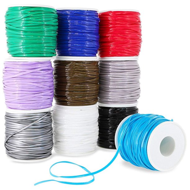 10Pack Plastic Lacing String Cord for Diy Craft Jewelry, 10 Colors, 2.