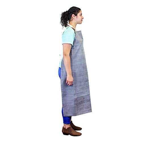 SAFE HANDLER Heavy Duty Nitrile Industrial Bib Apron Chemical and Oil Resistant Black