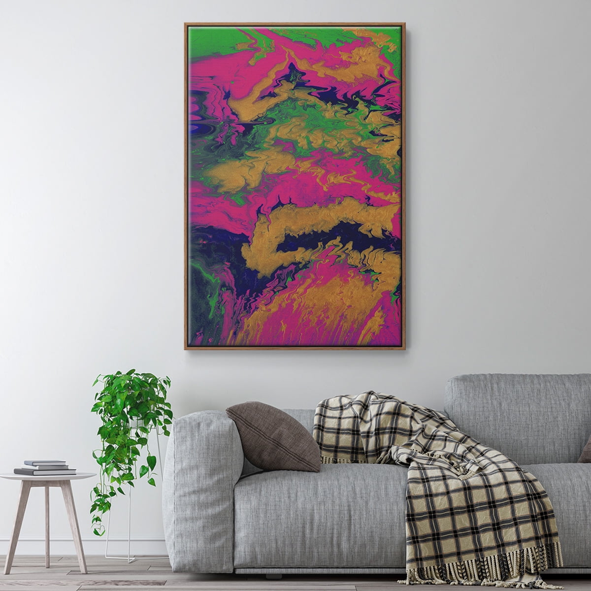 M48 Framed Premium Gallery Wrapped Canvas - Ready to Hang - 17 x 25 - Walnut Floating Frame