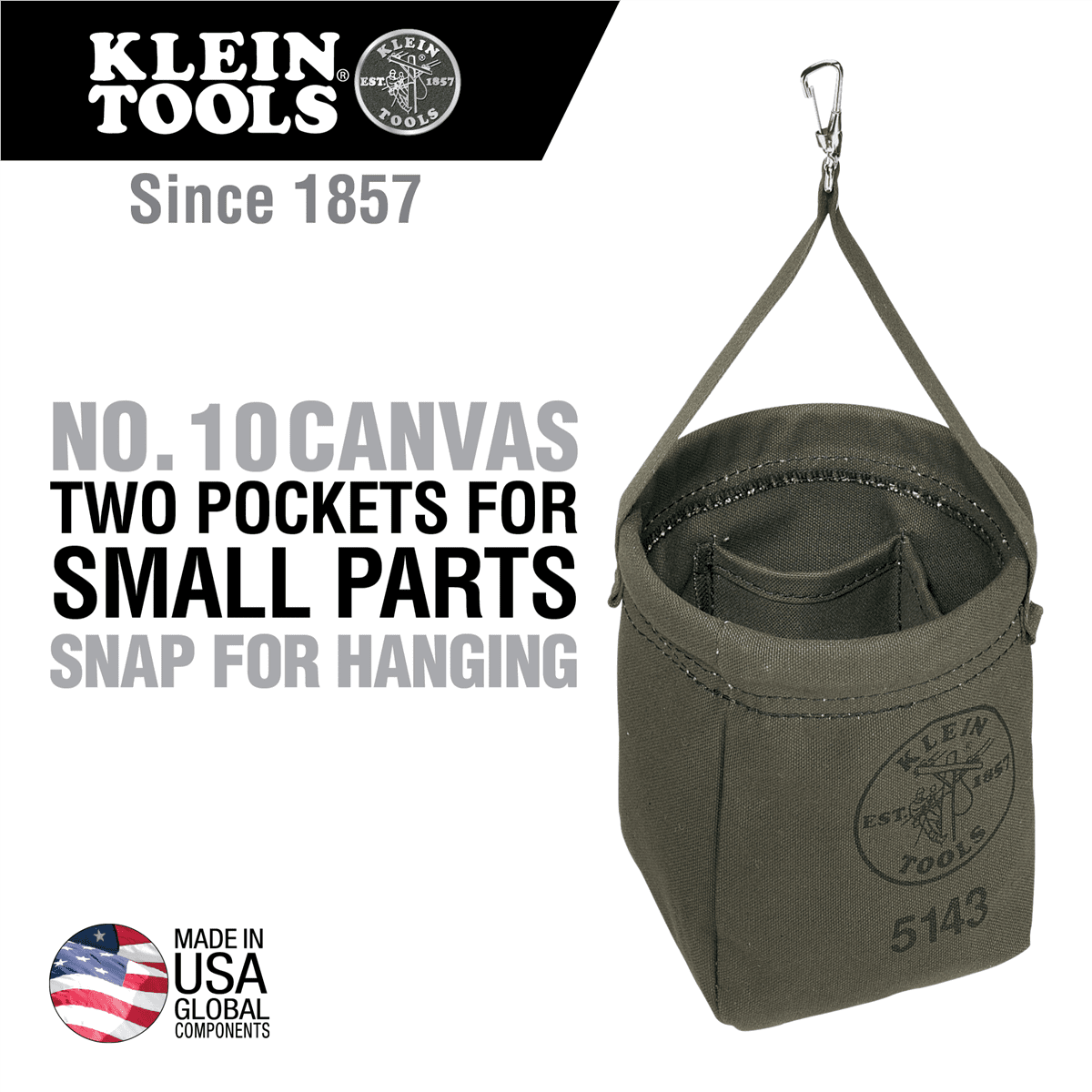 Klein Tools 5143 Canvas Tapered-Bottom Bag