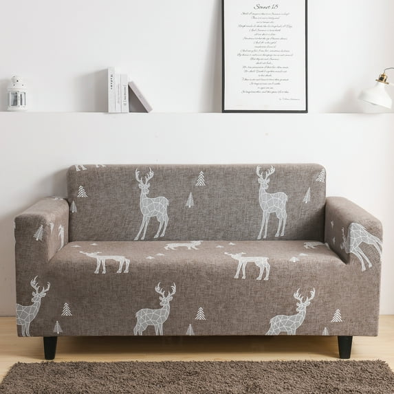 KWANSHOP 1/2/3/4 Seater 35.4"-118.1" Geometric Printed Sofa Cover Couch Slipcover, Elasticity, Nonslip for Living Room Bedroom