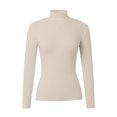 thumbnail image 4 of SGMVNU Womens Turtleneck Long Sleeve Sweater Tops Casual Soft Knit Fit Lightweight Basic Pullover 2025 Fall Work Outfits(Beige, M), 4 of 4
