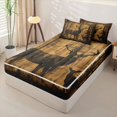 thumbnail image 2 of Castle Fairy Animal Deer Silhouette Zipper Twin Comforter Sets with Fitted Sheet and 2 Pillowcases for Boys,Rustic Cabin Zipper Bedding Set,Sepia Brown Black,Black Reversible,4-Piece, 2 of 6