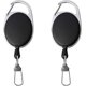 thumbnail image 1 of Llavero retráctil, paquete de 4 carretes de insignia de alta resistencia, llavero extensible, clips elásticos para clip de cinturón, soporte de insignia antipérdida de seguridad negro con nailon de 68 cm LingWen 8390612100055, 1 of 1