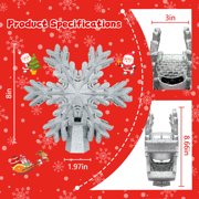 Christmas Tree Topper, Snowflake Tree Toppers Lighted Indoor with Rotating 3D Snowflake LED Projector, Hollow Glitter Lighted for Christmas Tree Decorations Holiday Ornaments, Sliver