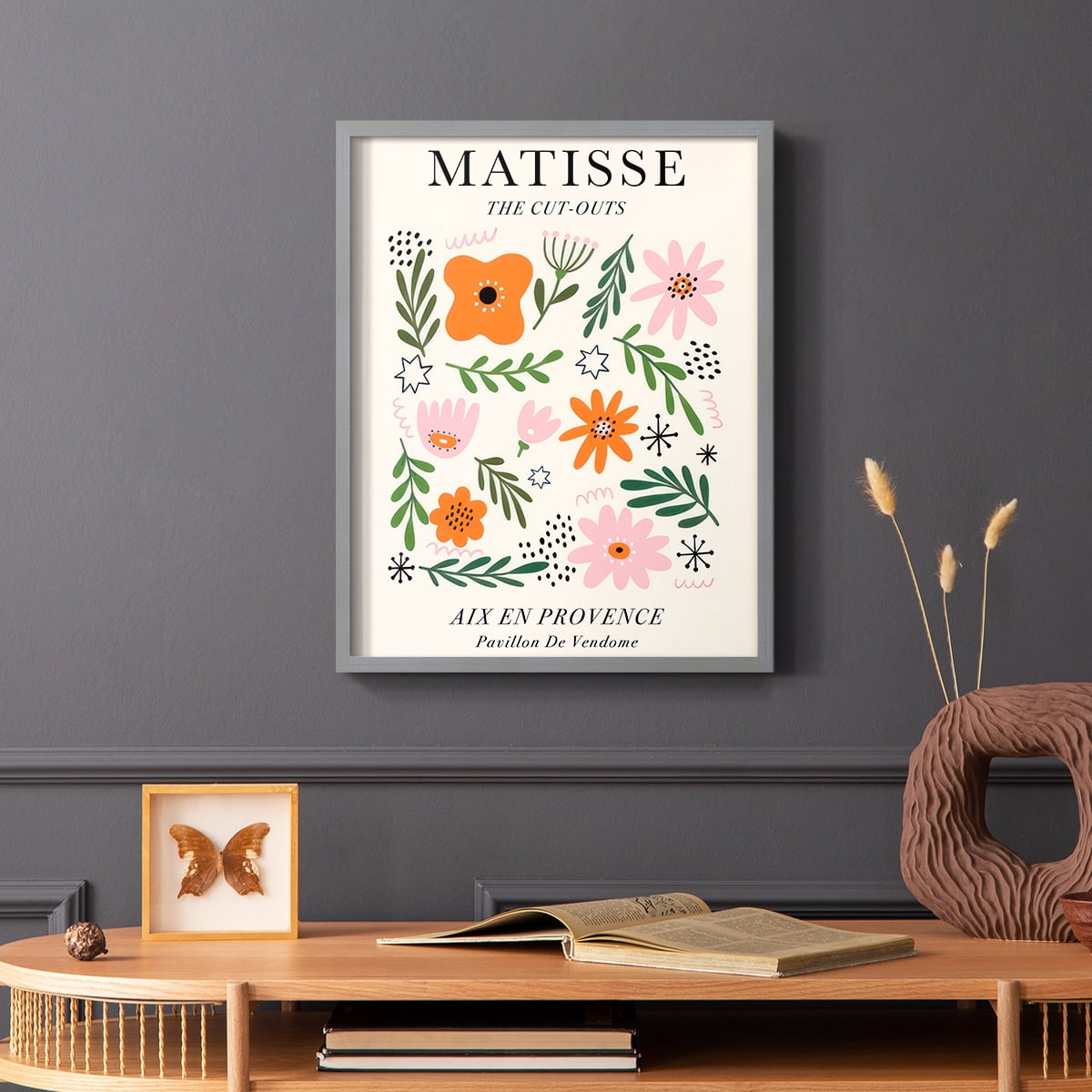 Matisse CXCIII Framed Print in Gray Solid Wood 11 x 14 Framed Print