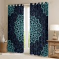 thumbnail image 2 of Manfei Female Men Blue Mandala Black Out Curtains,Exotic Style Curtains Pack of 2 (42x63 Each),Bohemian Hippie Flower Bedroom Curtains,Microfiber Bedroom Decor, 2 of 6