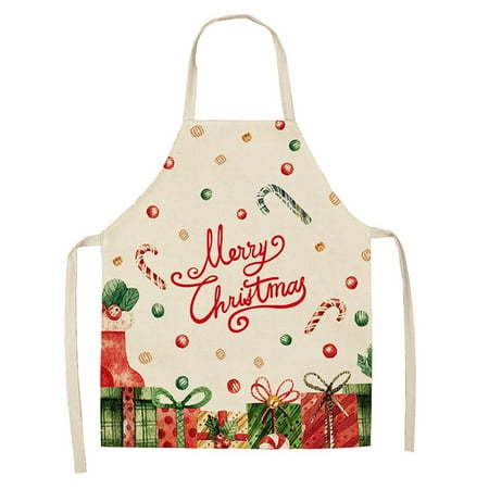 

Flm Linen Christmas Design Santa Claus Home Kitchen Cooking Baking Party Prop Apron