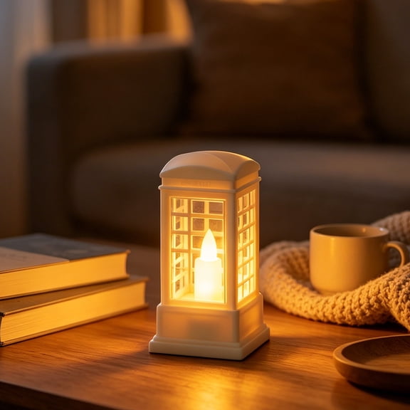 ICQOVD Telephone Booth LED Night Light,Decorative Table Lamp for Bedroom,Living Room,office Desk,Shelf and Home Decorations