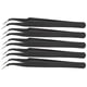 thumbnail image 1 of Pinzas de acero inoxidable antiestáticas para coser, accesorios de costura, 5 unidades, cabeza curvada negra, 1 of 14