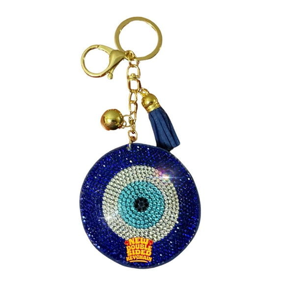 Popfizzy Bling Evil Eye Keychain for Women and Girls, Purse Charm, Rhinestone Bag Charm, Evil Eye Gifts, Double Sided