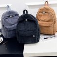 thumbnail image 2 of Mochila escolar de PANA con cremallera para mujer, gran capacidad, bolsillo, Color sólidoGrey Fivean unisex, 2 of 2
