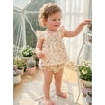 thumbnail image 5 of Cenuakty Baby Girl 0-24M Summer Outfit Casual Floral Print Ruffled Trim Flutter Sleeve Tops and Mini Shorts 2 Pcs Set, 5 of 9