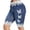 Dark Blue, variant on Denim Shorts Women Mid Rise Distressed Summer Jean Shorts Knee Length Jean Shorts Stretch Denim Shorts with Pockets