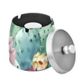 thumbnail image 2 of Cactus Watercolor Print Ashtray with Lid Smell Proof Cigarette Ashtray Stainless Steel Smokeless Ash Holder for Indoor Outdoor, 2 of 7
