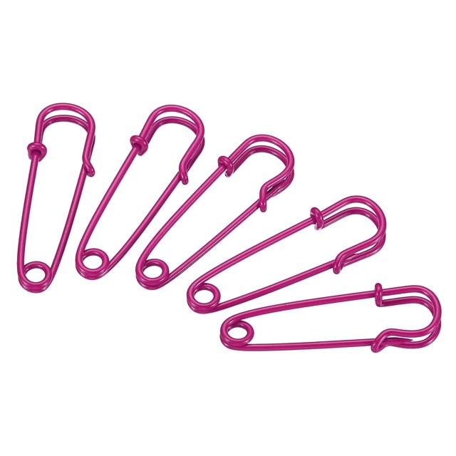 Uxcell Safety Pins 1.57 Inch Large Metal Sewing Pins Rose Red 24Pcs