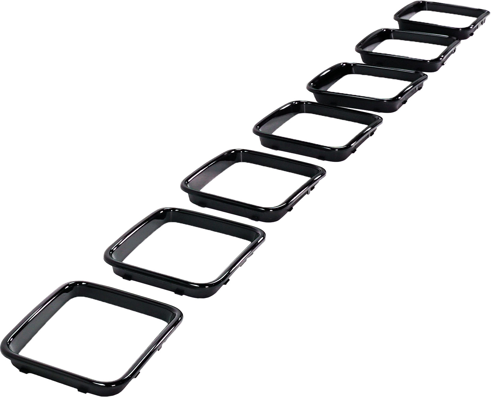 Grille Trim Compatible with 2017-2021 Jeep Grand Cherokee Painted Black