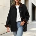 thumbnail image 6 of Mittory Women's Corduroy‑Trimmed Collar Button‑Down Jacket Long Sleeve Casual Work Coat with Big Patch Pockets, 6 of 8