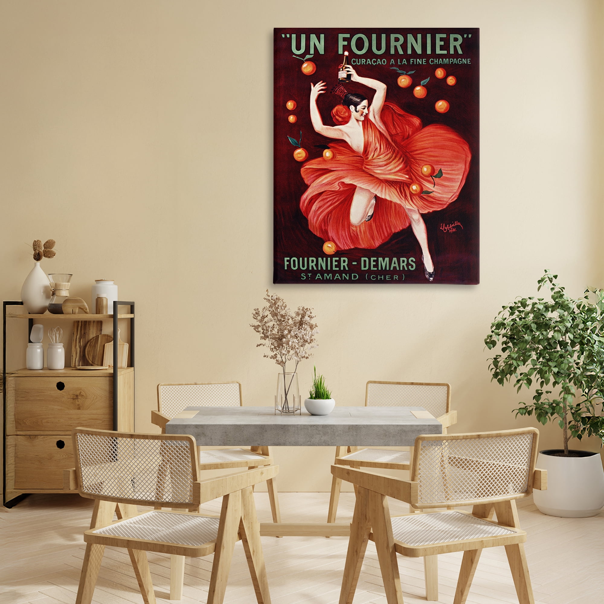 Stupell Industries Vintage Champagne Dancer in Red Canvas Wall Art, design by Leonetto Cappiello