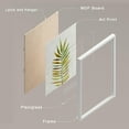 thumbnail image 4 of PixonSign Framed Canvas Print Wall Art Set - Green Yellow Tropical Jungle Palm Leaf Posters - Set of 3 Nature Wilderness Botanical Prints Boho Minimalist Wall Décor for Living Room - 12"x16" White, 4 of 5