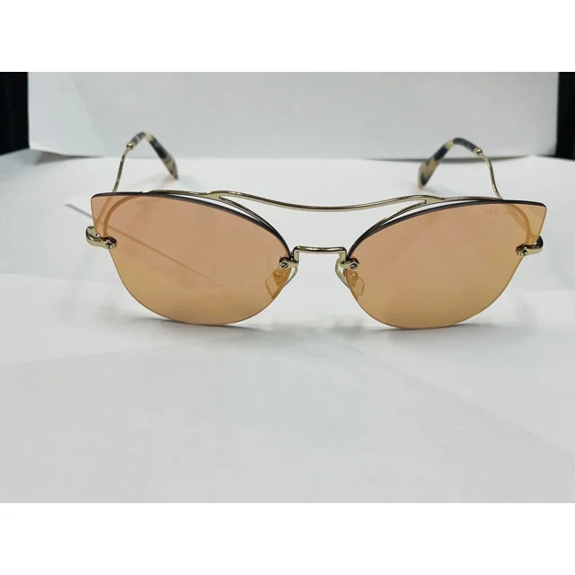 Miu Miu Women's SMU52S SMU/52S ZVN/6S0 Pale Gold Fashion Cat Eye Sunglasses new