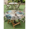 thumbnail image 4 of Outdoor Tablecloths with Umbrella Hole & Zipper, Spring Flowers Round Tablecloths 60 Inch, Vintage Rustic Tulips Floral Butterfly Khaki Waterproof Table Cloth, Patio/Pool/Picnic Table Covers, 4 of 8