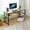 thumbnail image 4 of Costway 55'' Computer Desk Writing Table Workstation Home Office w/Bookshelf Natural, 4 of 11