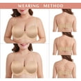 thumbnail image 3 of Exclare Women's Multiway Strapless Lace Bra Full Figure Underwire Contour Beauty Back Plus Size Bra(Beige,34DD), 3 of 6