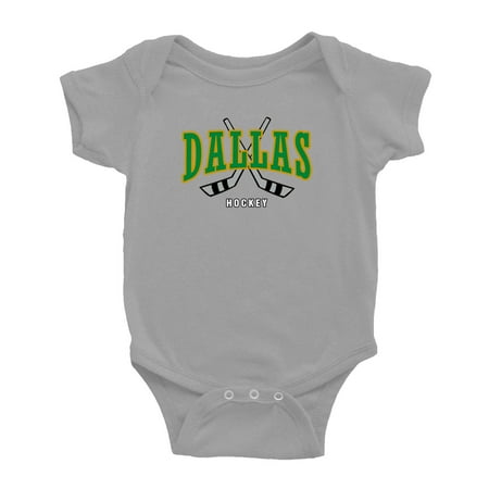 

Cute Dallas Baby Romper Hockey Fan Baby Jersey Clothes (Gray 3-6 Monthes)