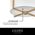 thumbnail image 3 of 19.5 Inch 51W 3 Led Medium Semi-Flush Mount-Black Finish-Off-White Shade Color Hinkley Lighting 41708Bk, 3 of 14