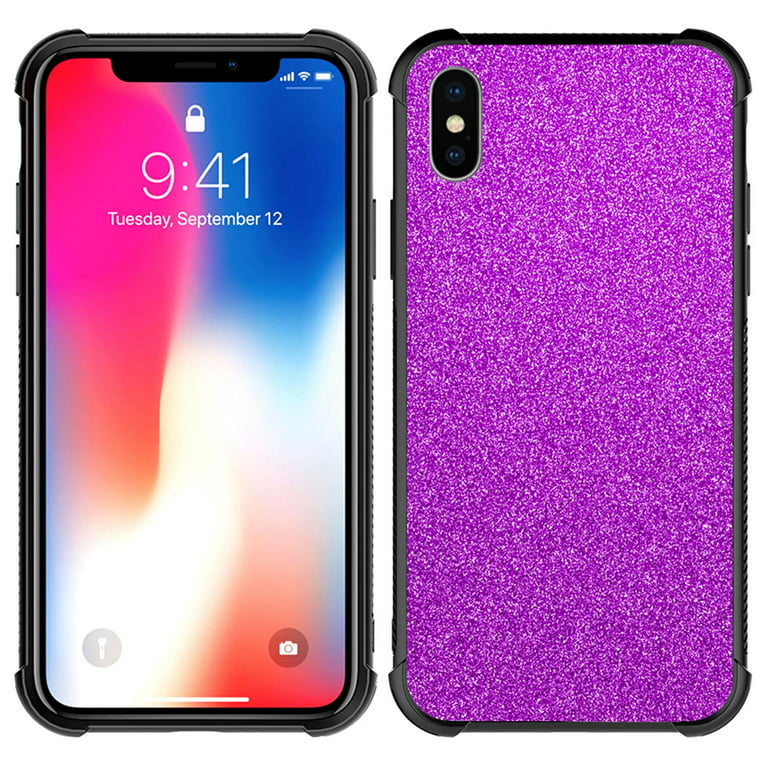 CoverON Apple iPhone / iPhone X / / 10 Case, Glimmer Series Glitter Bling Hard Phone Cover - Walmart.com