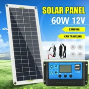 WCIC 60W 12V Solar Panel Kit with Controller for RV Boat Car Changer Outdoor Camping