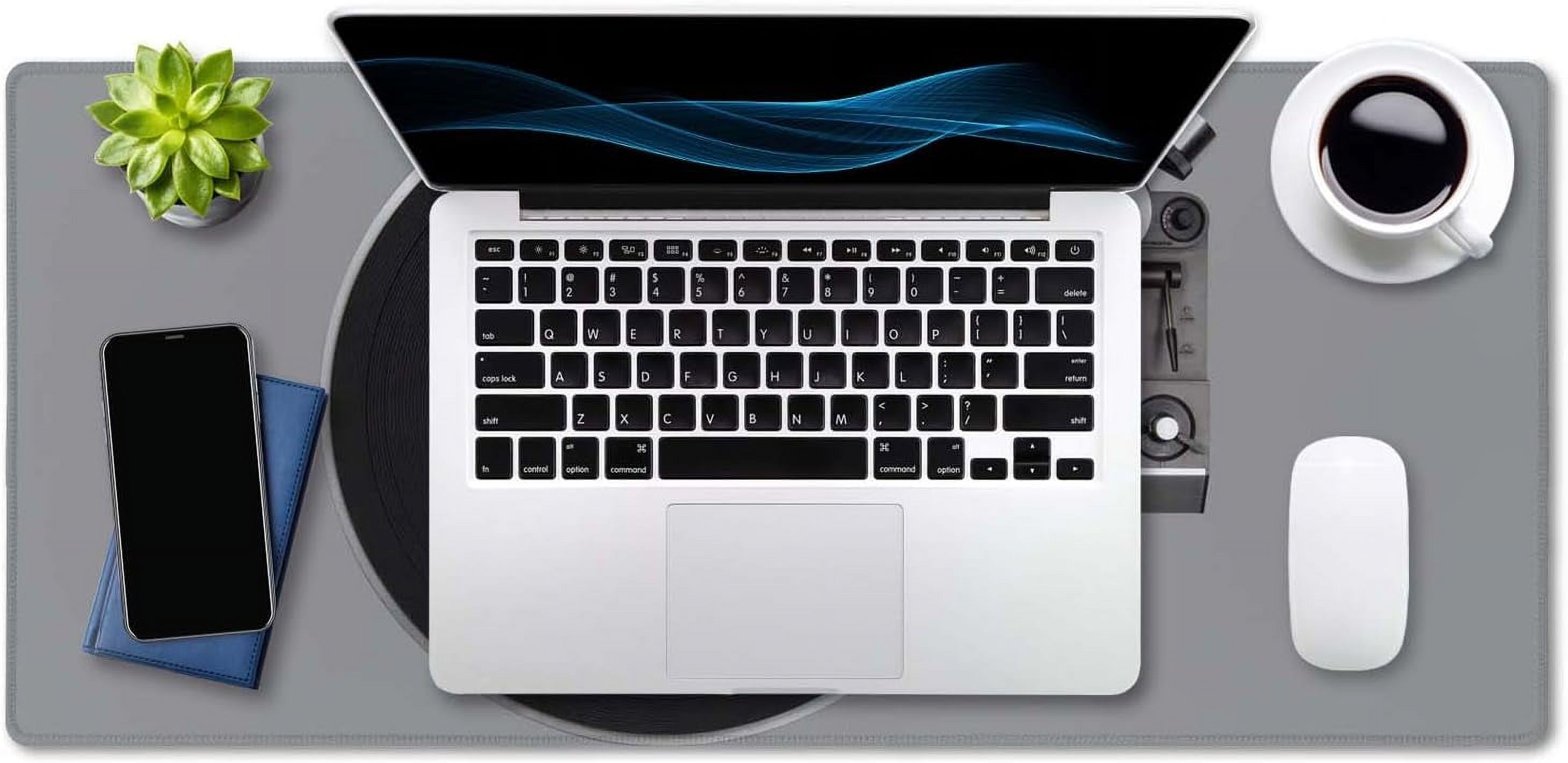 Extended Gaming Mouse Pad Mat Large Desk Mat Non Slip Rubber Base Computer Desktop Laptop Keyboard Mouse Mat Stitched Edges, 35.5x15.7 in XXL Mousepad for Work Game, Retro Vintage Vinyl Record
