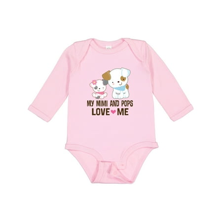 

Inktastic Mimi and Pops Love Me Grandchild Gift Baby Girl Long Sleeve Bodysuit