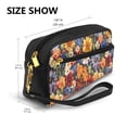 thumbnail image 3 of Portable Makeup Storage Bag 7.87×3.35×2.16in Portable Design Pu Leather Made Of A Bag For Multi-Use Groovy Flowers (2), 3 of 4