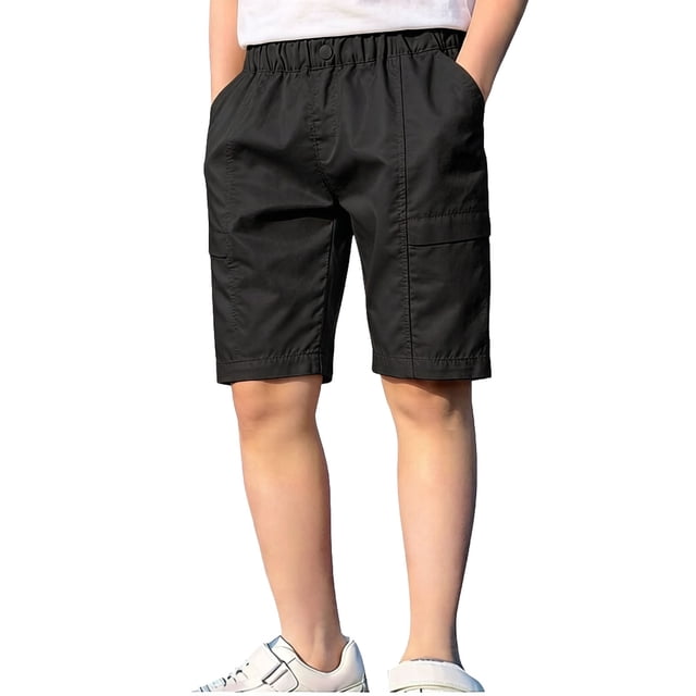 Pantalones de Natación para Niños Pequeños Verano Sólido Elástico Cintura Pantalones de Playa Bolsillo Pantalones Deportivos Casuales para Niños