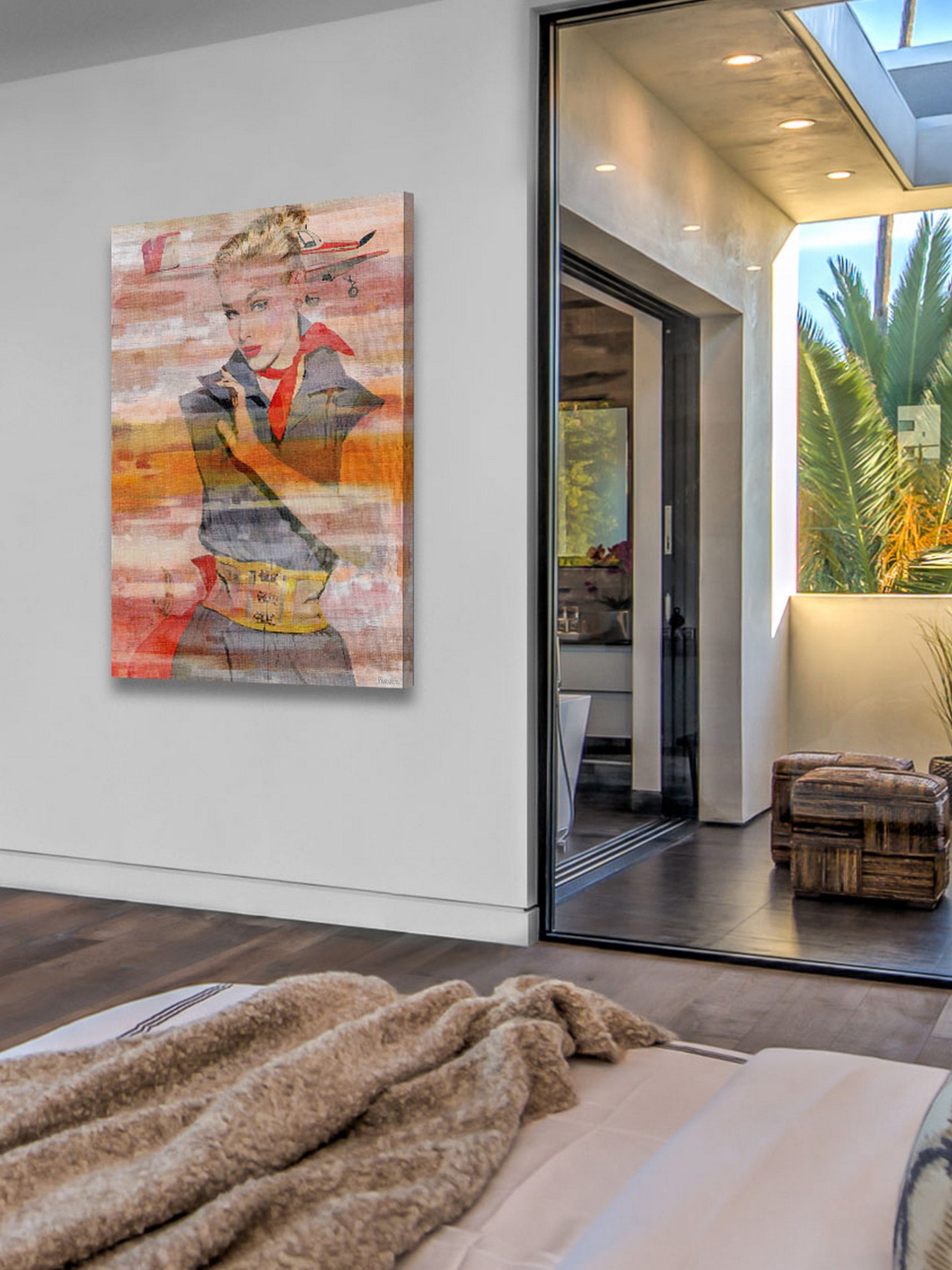 "Red Scarf" Painting Print on Wrapped Canvas