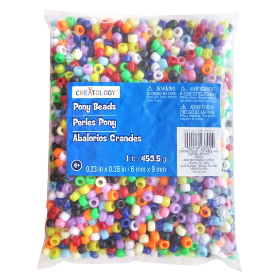 12 Pack: 1lb. Multicolor Pony Beads by Creatology - 6mm x 9mm