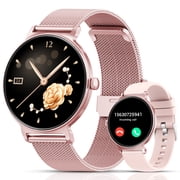 Smart Watch for Women, 1.27" HD Thin Face Smartwatch Compatible with iPhone/Android (Answer/Make Calls), IP68 Waterproof, 100+ Sport Modes Fitness Tracker with 2 Bands