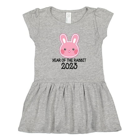 

Inktastic 2023 New Years Rabbit Gift Toddler Girl Dress