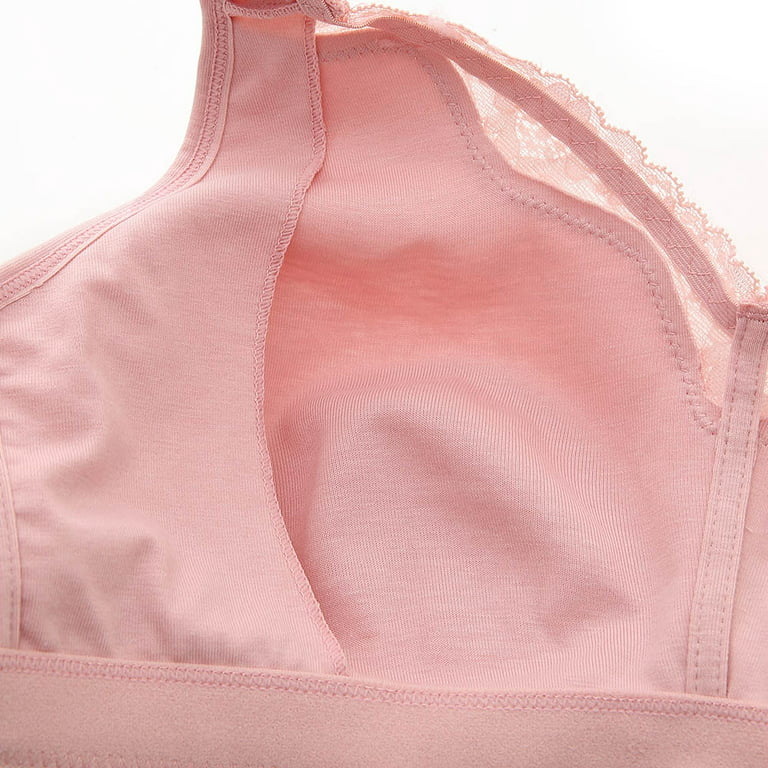 Women's Bra Plus Size Cotton Bra Seamless Sleep Comfort No Padding Full  Coverage Underwear (Color : Milk tea color, Size : 44G)
