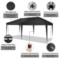 thumbnail image 4 of COBIZI 10x20 EZ Pop Up Canopy Tent Party Tent Outdoor Event Protable Instant Shelter Canopy Gazebo with 6 Removable Sidewalls and Carry Bag,Black, 4 of 10