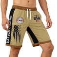 thumbnail image 3 of Havenx Men's American 250th Anniversary Shorts Drawstring American Flag Design Short with Pockets Elastic Waist Short Pant Patriotic We the People 1776 Workout Wear,Khaki 3XL, 3 of 3