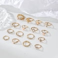 thumbnail image 2 of Mightlink 16Pcs/Set Bohemia Style Women Finger Ring Set Geometric Shape Shining Faux Gem Inlaid Knuckle Rings Jewelry Gift, 2 of 6