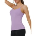 thumbnail image 4 of INSPIRE CHIC Women's Camisole Built-in Bra Padded Adjustable Spaghetti Strap Sleeveless Tanks Tops S Purple, 4 of 4