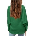 thumbnail image 2 of Girl's Oversized Crewneck  Long Sleeve Fall Sweaters Kids BatwingSlouchy Chunky Pullover Jumper  5-14 Years, 2 of 4