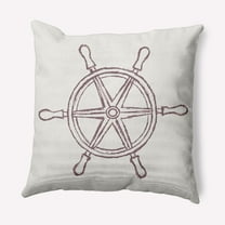Simply Daisy 18" x 18" Large Ship Wheel Nautical Decorative Indoor Pillow