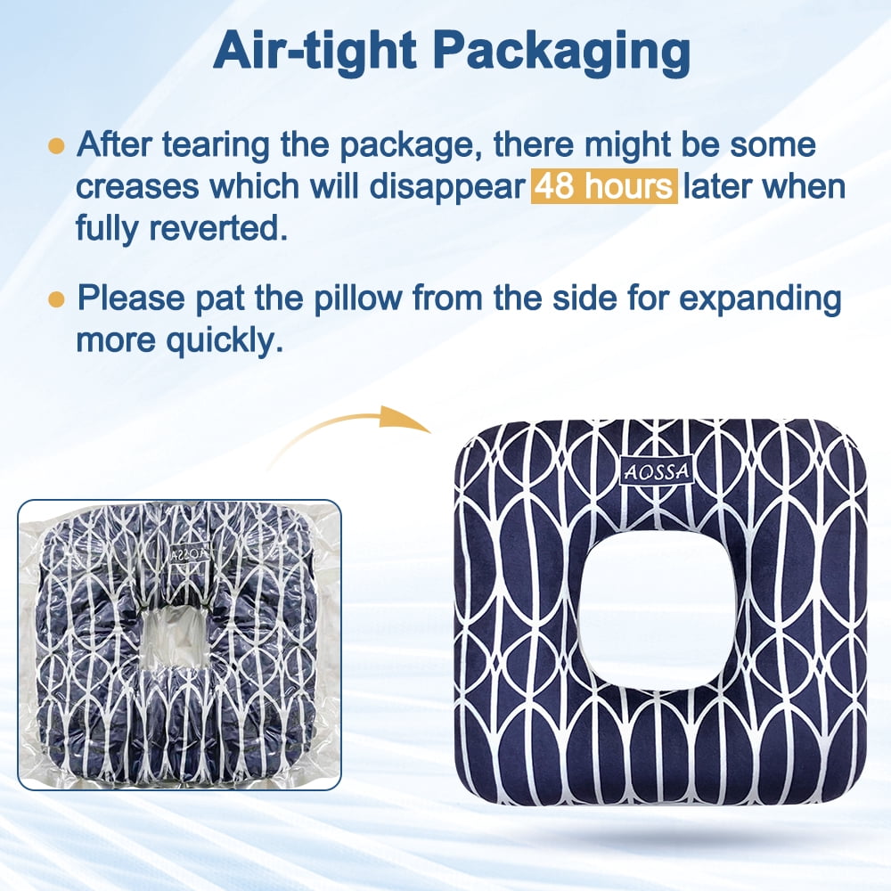Hemorrhoid Cushion Donut Pillow for Tailbone Pain, Bedsore Relief, Pregnancy & Post-Surgery Support, Sciatica & Hip Pain Relief, Chair Seat Pad for Sitting & Ear Piercing