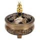 thumbnail image 3 of Metal Incense Burner Electroplated Zinc Alloy Incense Burner with Incense Stick Holder for Stick Cone Reel Incense, 3 of 5